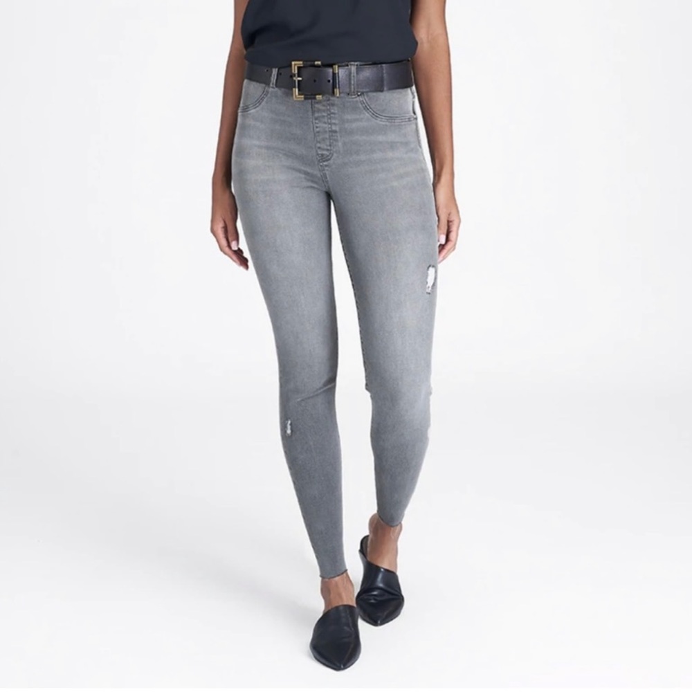 SPANX Vintage Grey Distressed Skinny Jean Sz S